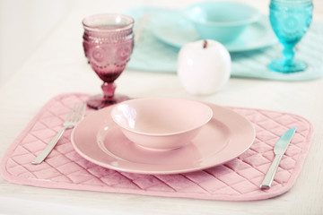 Beautiful table setting, close up