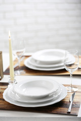 Beautiful table setting with natural eco materials