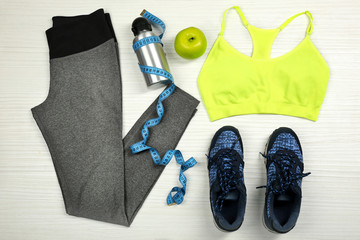 Set for sports on light background