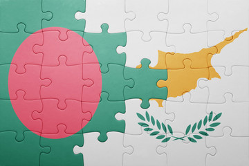 puzzle with the national flag of cyprus and bangladesh