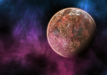 red planet on cosmos stars backgrounds
