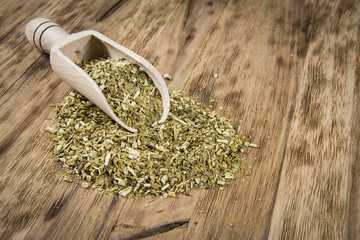 yerba mate on wooden table