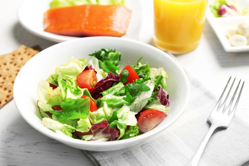 Fresh vegetable salad. Healthy food and diet concept
