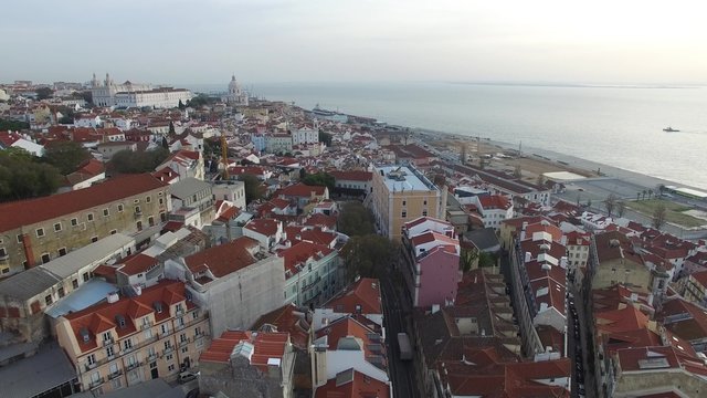 Aerial View Alfama, Lisbon, Portugal