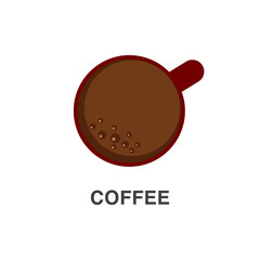 Cup of coffee icon top view