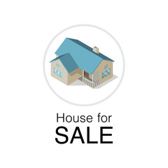 House for sale, isometric concept for real estate agency with isometric house. 