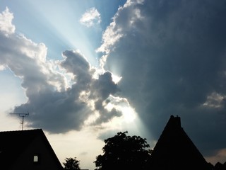 Sun behind the clouds