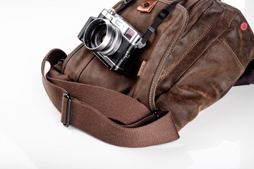 kamera mit tasche