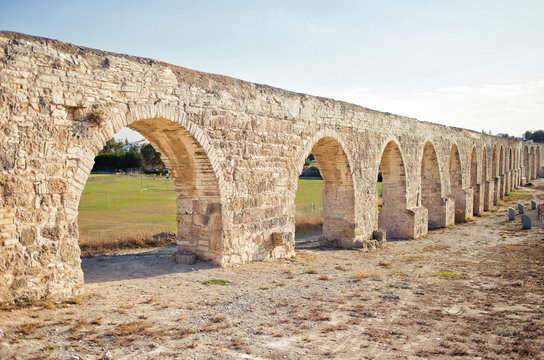 Ancient aqueduct in Larnaca, Cyprus