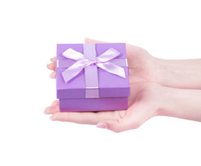 hand holding gift box