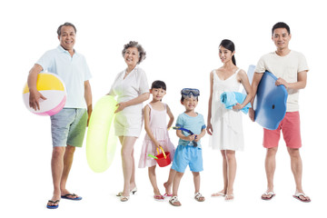 Fototapeta premium Happy family ready for beach travelling