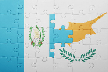 puzzle with the national flag of cyprus and guatemala