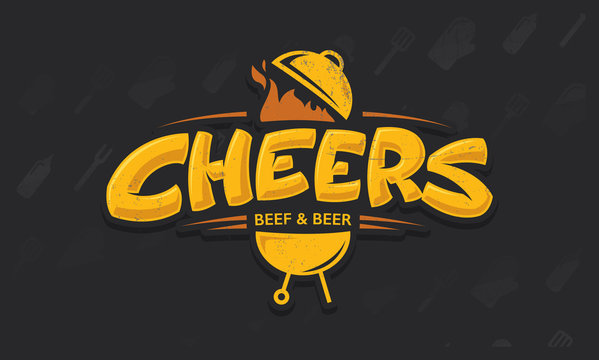 Cheers lettering vector logo sketch