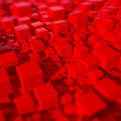 Abstract Red Cube