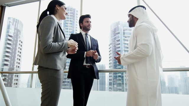 male female Middle East international business team insurance trade oil growth