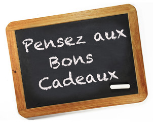 Obraz premium Ardoise pensez aux bons cadeaux