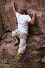 Climberl on rock