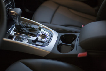 Obraz na płótnie Canvas Close up of gearshift in car