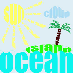 Тропический фон из слов