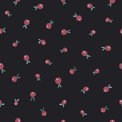 Doodle style ornament  Cherry background. 
