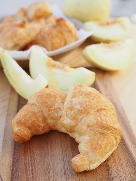 Fresh croissant in fresh morning
