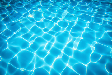 Blue and Bright  water surface  in swimming pool