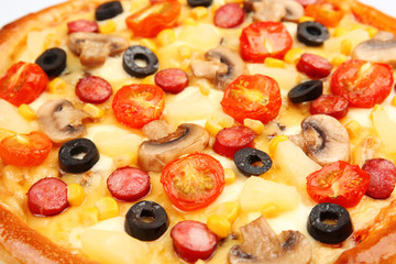 Delicious pizza, close-up