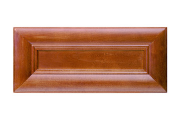 Front kitchen wooden frame cabinet door isolated on white