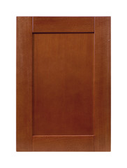 Front kitchen wooden frame cabinet door isolated on white