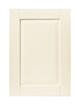 Front kitchen wooden frame cabinet door isolated on white