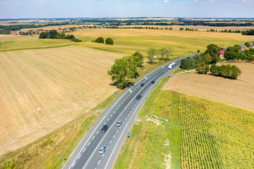 Aerial view on the road