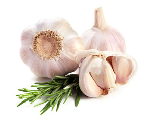 Garlic isolated on white