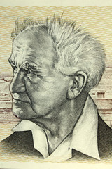 ISRAEL - APPROXIMATELY 1978: David Ben-Gurion portrait on 50 Shekel 1978 Banknote from Israel