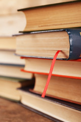 Pile of books, close-up