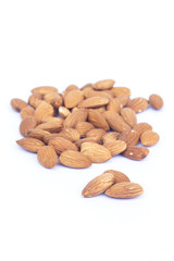 Almond nuts isolated on white background