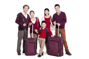 Joyful family going for a vacation