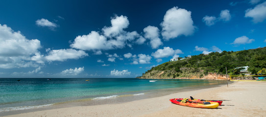 Fototapeta na wymiar Kayak in Crocus Bay, Anguilla, English West Indies