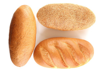 Bread isolated on white