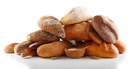 Bread and ears isolated on white