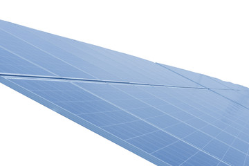 isolated blue solar panel against white