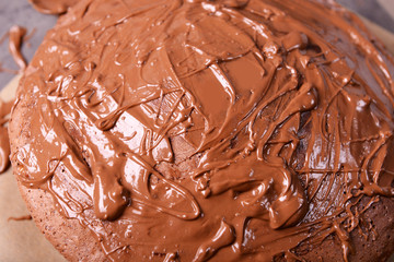 Chocolate pie, closeup