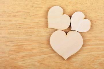 Heart on wooden background