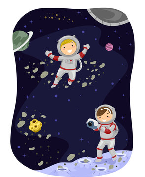Stickman Kids Outer Space Photo