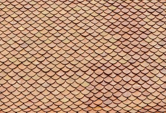 red bricks roof tiles of Buddhist temple