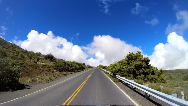 POV driving land vehicle Mt Mauna Kea Hawaiian Islands USA