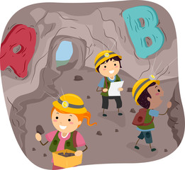 Stickman Kids Alphabet Cave Explore