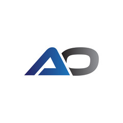 Simple Modern letters Initial Logo ao