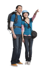 Fototapeta premium Portrait of young couple travelling