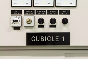 Switch panel on control cubicle