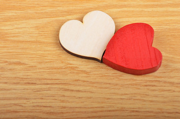 Heart on wooden background